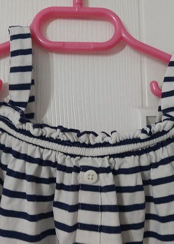 Kız Çocuk Çizgili Pliseli Elbise - Görsel 2