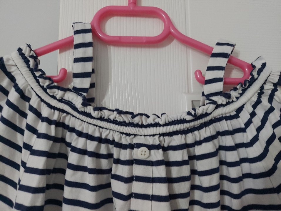 Kız Çocuk Çizgili Pliseli Elbise - Görsel 2