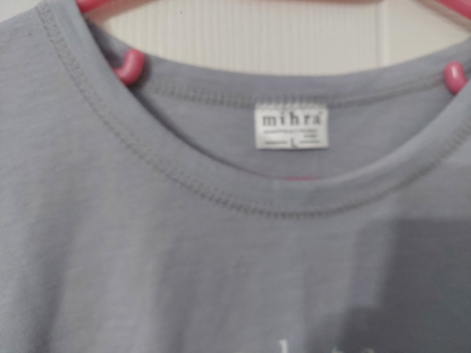 Gri Kısa Kollu Kadın Tişört - Görsel 2