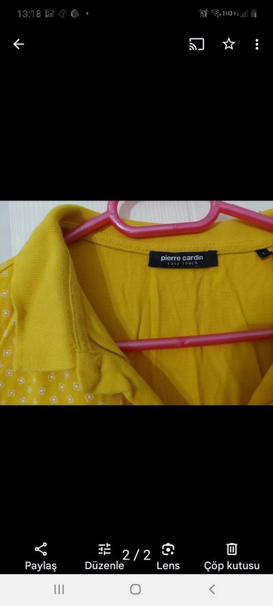 Sarı Kısa Kollu Polo Tişört - Görsel 2