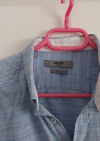 Erkek Mavi Gri Pamuklu Uzun Kollu Gömlek - Görsel 3