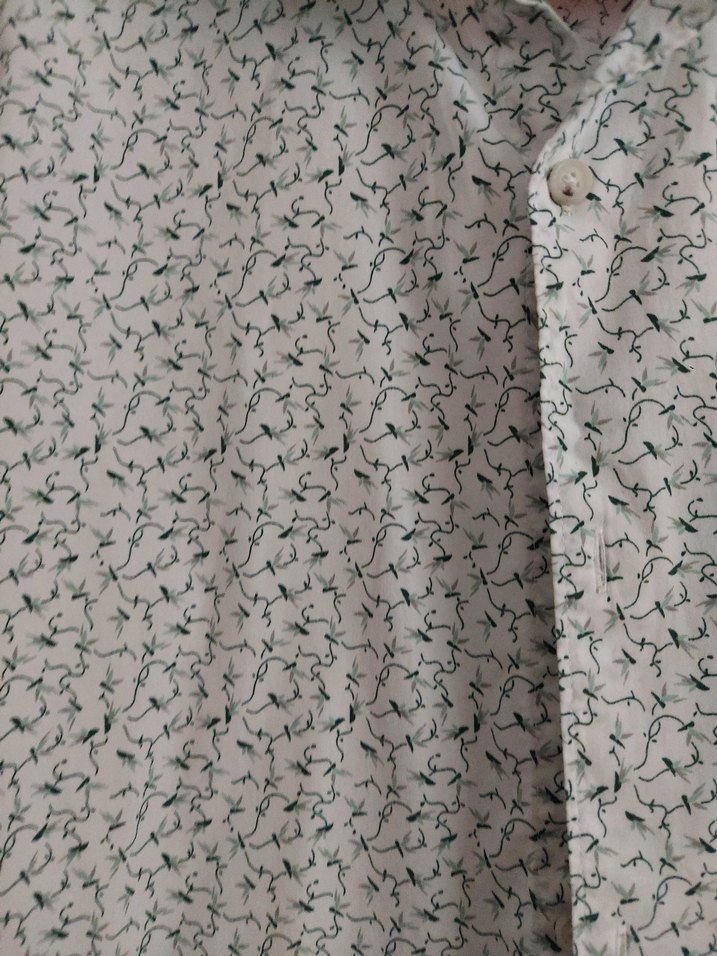 Erkek Beyaz Gri Desenli Uzun Kollu Gömlek - Görsel 2