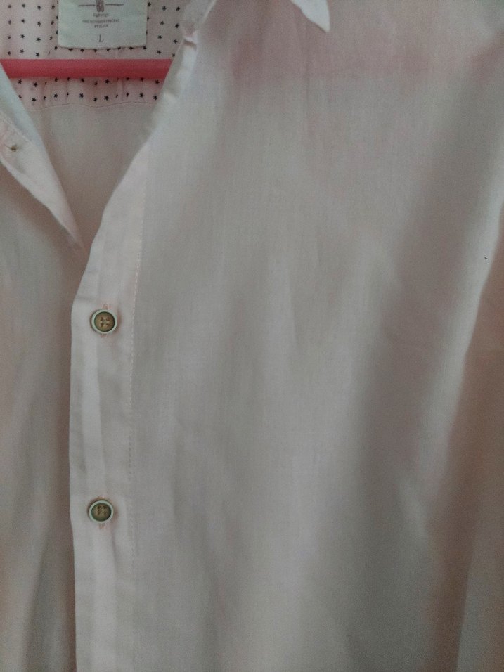 Pembe Pamuklu Uzun Kollu Erkek Gömlek - Görsel 2