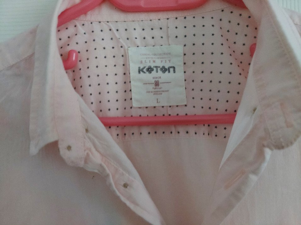 Pembe Pamuklu Uzun Kollu Erkek Gömlek - Görsel 3