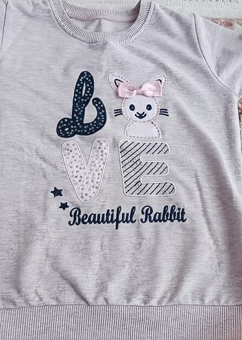 LC Waikiki Gri Baskılı Kız Takımı