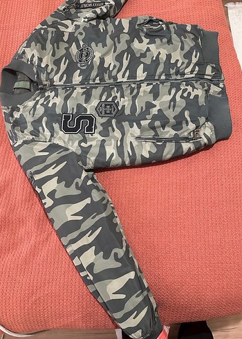 Erkek Gri Kamuflaj Fermuarlı Ceket - Görsel 4