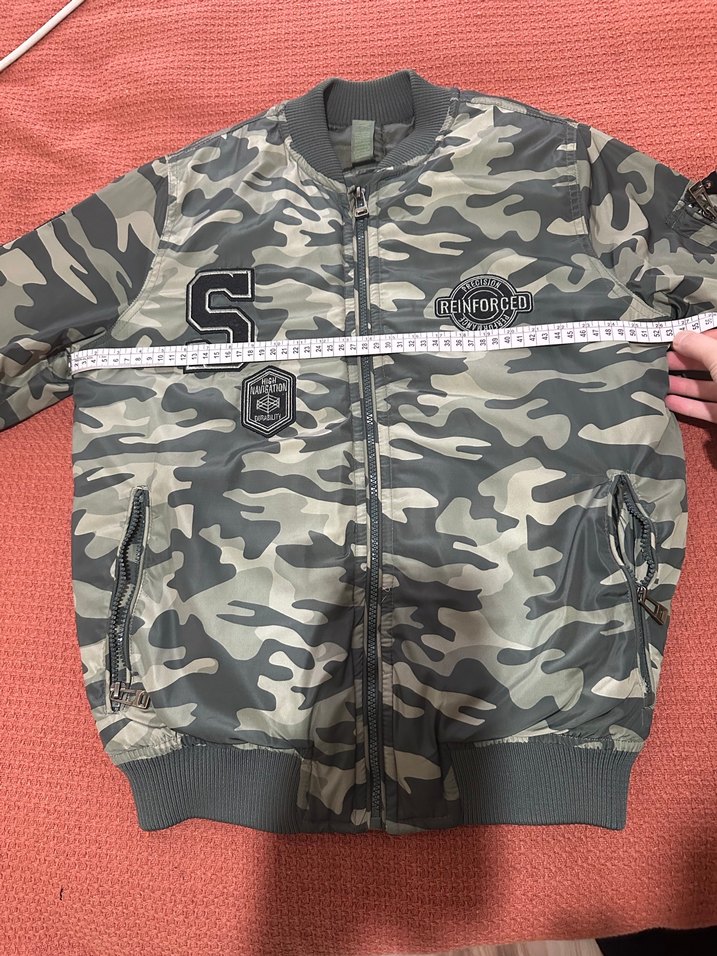 Erkek Gri Kamuflaj Fermuarlı Ceket - Görsel 2