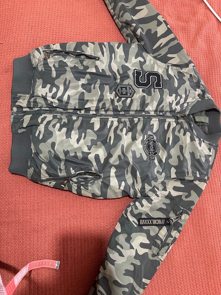 Erkek Gri Kamuflaj Fermuarlı Ceket - Görsel 3