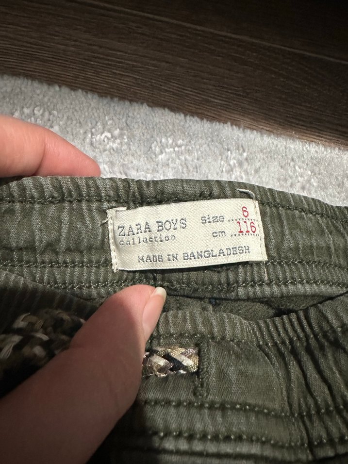 Erkek Çocuk Haki ve Siyah Rahat Kesim Pantolon - Görsel 4