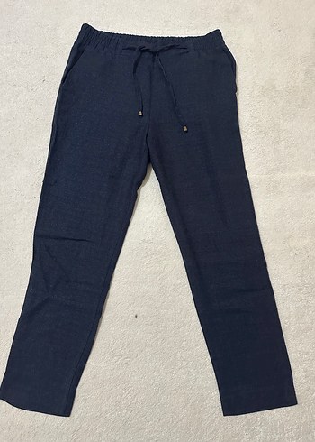 Lacivert Kemerli Rahat Kadın Pantolon - Görsel 6