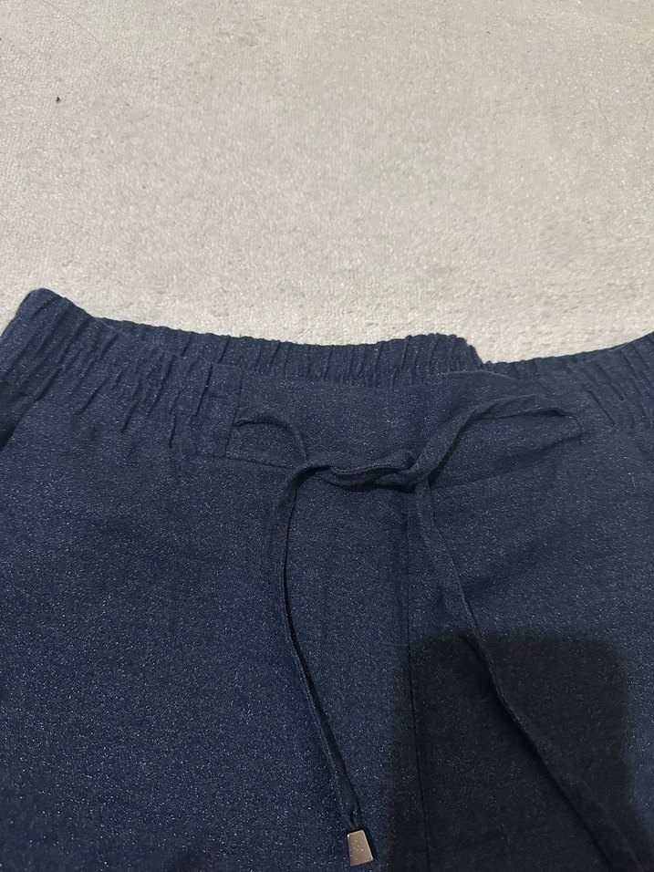 Lacivert Kemerli Rahat Kadın Pantolon - Görsel 2