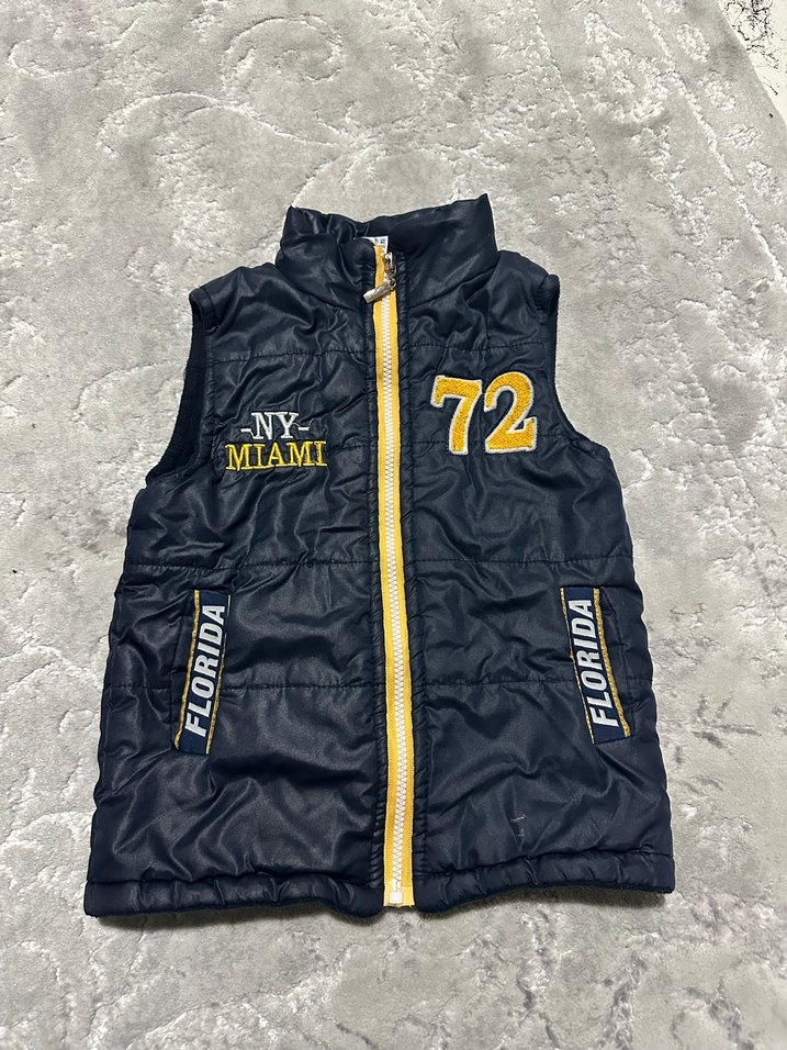 Erkek Çocuk Fermuarlı Yelek, Yüksek Yaka, Baskılı - Görsel 3