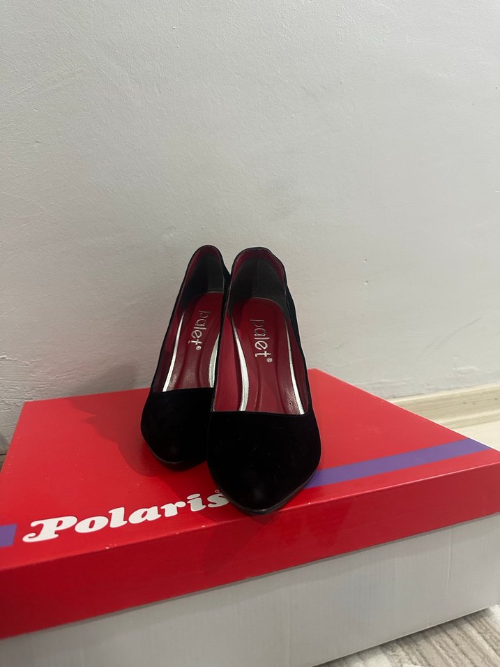 Siyah Süet Topuklu Stiletto PALET MARKA - Görsel 5