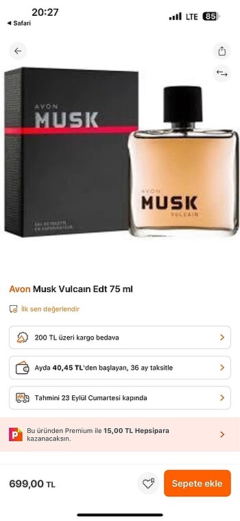 Avon Avon musk vulcaın