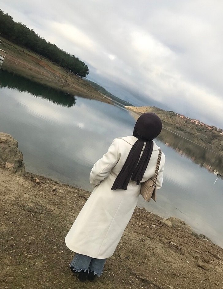 Krem Renk Uzun Kaban - Görsel 4