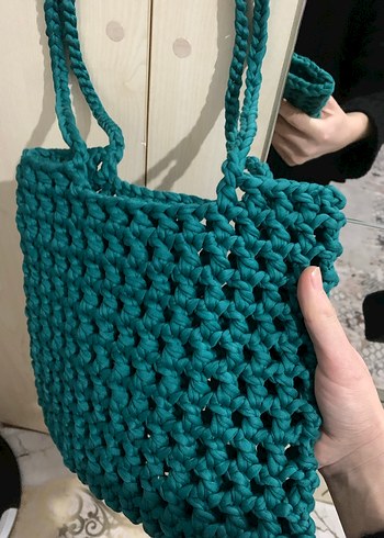 Örgü Kadın Yeşil Bohem Çanta - Görsel 2