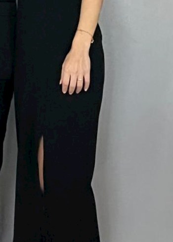 Siyah Uzun Askılı Elbise - Görsel 6