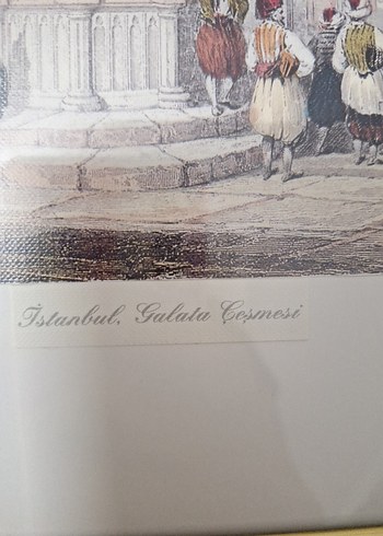  Beden gri Renk istanbul galata çeşmesi tablo en 40cm boy 31cm