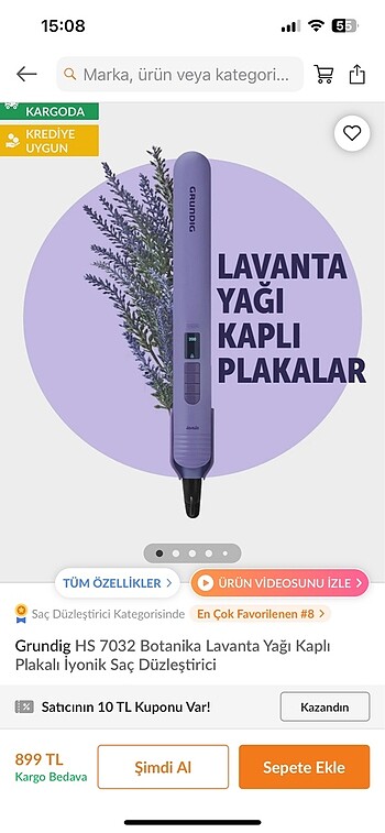 Lavanta yağı kaplı düzleştirici