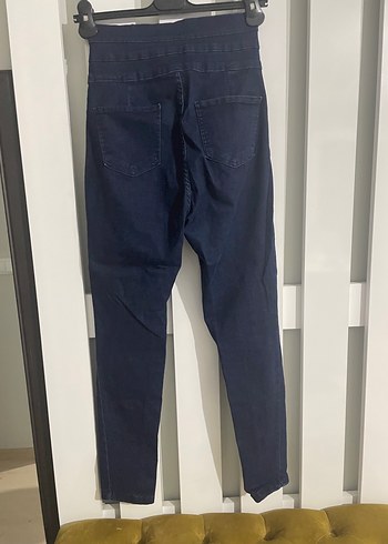 Diğer Düğmeli Lacivert Kadın Denim Pantolon