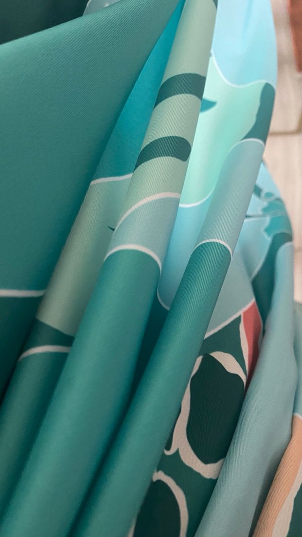 Turkuaz Bohem İpek Görünümlü Şal - Görsel 4