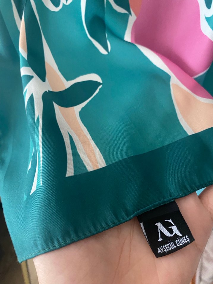 Turkuaz Bohem İpek Görünümlü Şal - Görsel 2