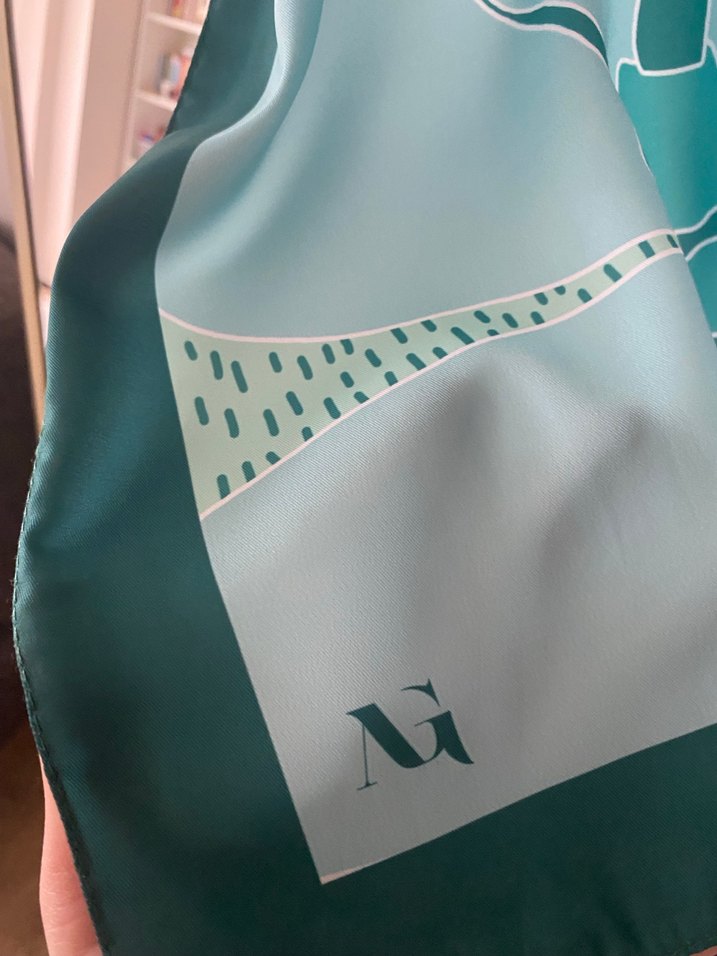 Turkuaz Bohem İpek Görünümlü Şal - Görsel 3