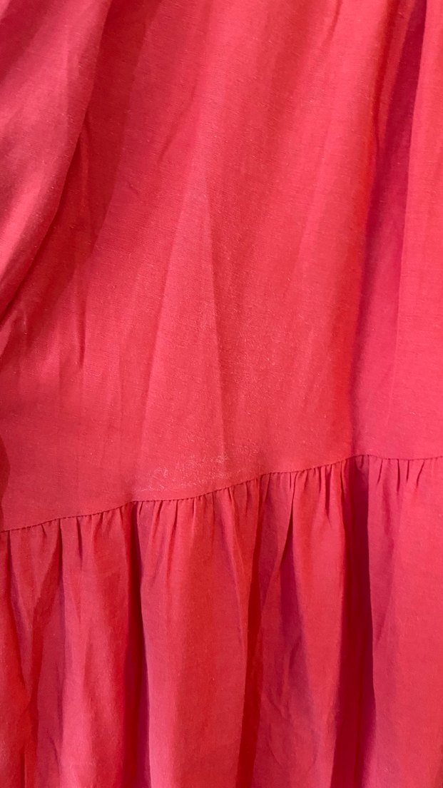 Kırmızı Bol Kesim Uzun Elbise - Görsel 4