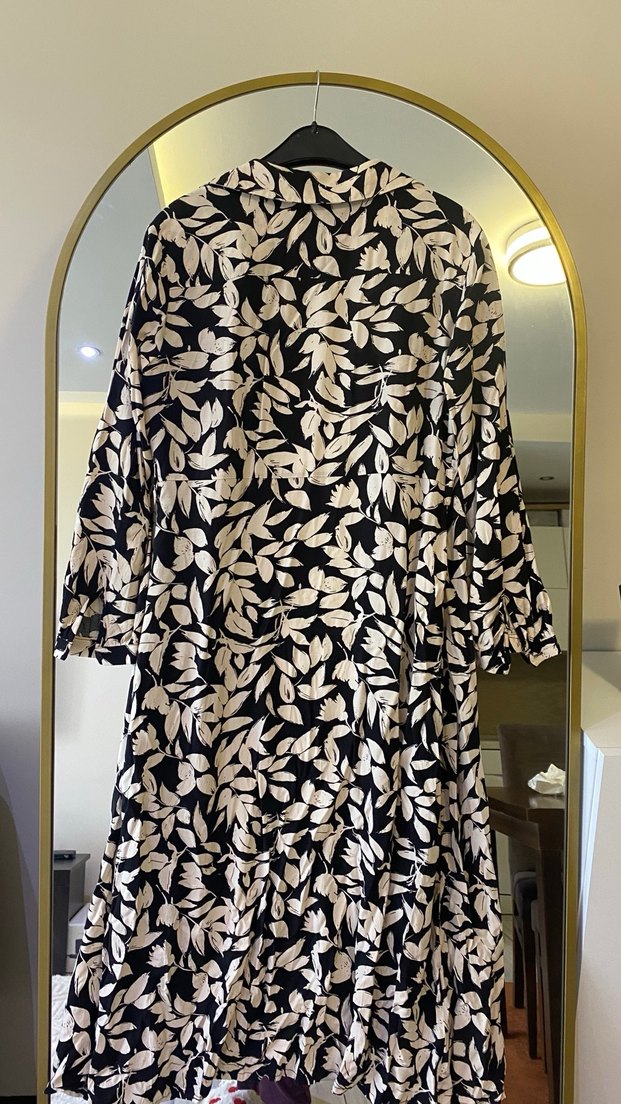 Düğmeli uzun elbise - Görsel 3