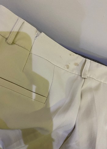 Beyaz Midi Kumaş Pantolon - Görsel 5