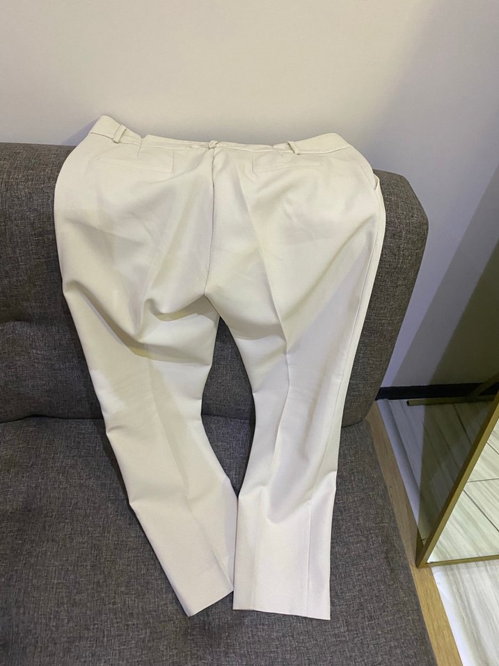 Beyaz Midi Kumaş Pantolon - Görsel 2