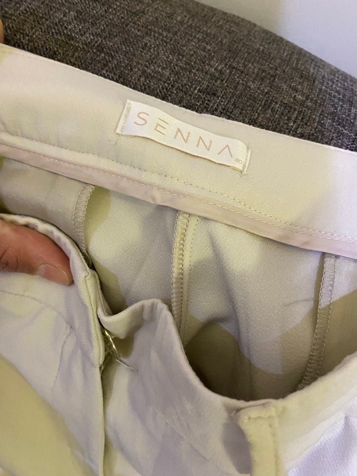 Beyaz Midi Kumaş Pantolon - Görsel 4