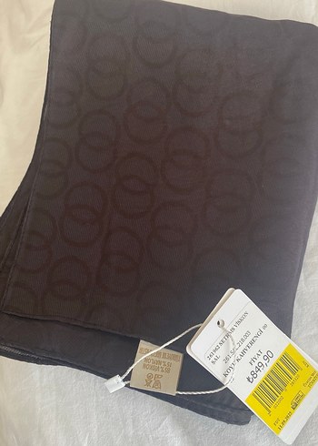 Siyah kahverengi desenli şal - Görsel 3