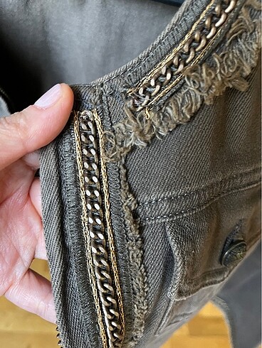 xs Beden haki Renk Mango denim ceket