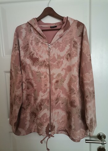Kapüşonlu Bağcıklı Pamuklu Batik Desenli Ceket Laura Torelli