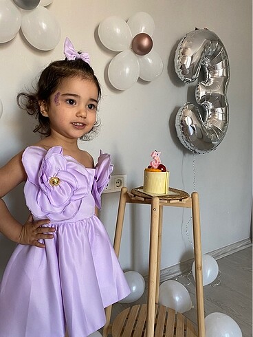 24-36 Ay Beden mor Renk Kız bebek abiye