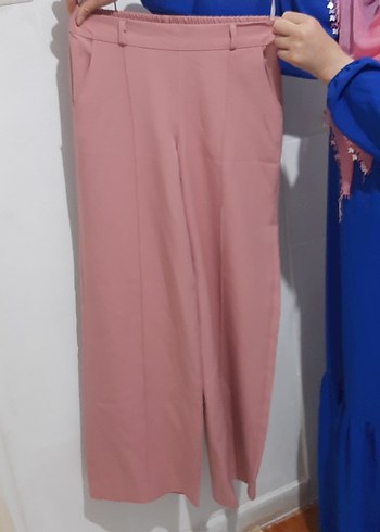 Pembe Midi Kadın Kumaş Pantolon