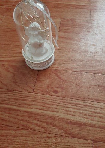 Beden beyaz Renk Beyaz Melek Figürlü Cam Fanus