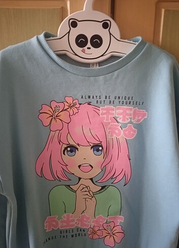 Defacto DeFacto çocuk anime sweatshirt mavi.