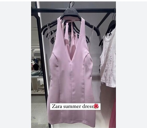 Zara Halter yaka kısa elbise Zara yeni etiketli