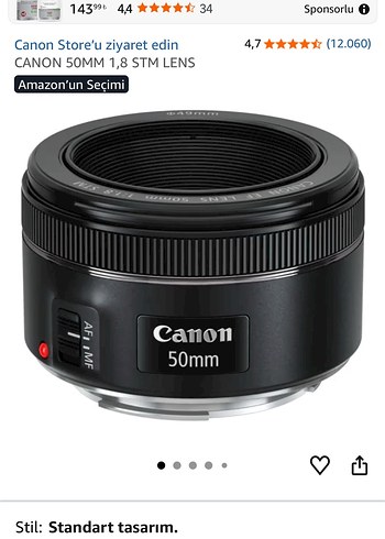 Canon 50mm 1 8 Stm Lens Siyah