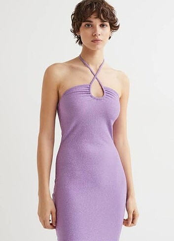 H&M H&M Simli Mor Elbise