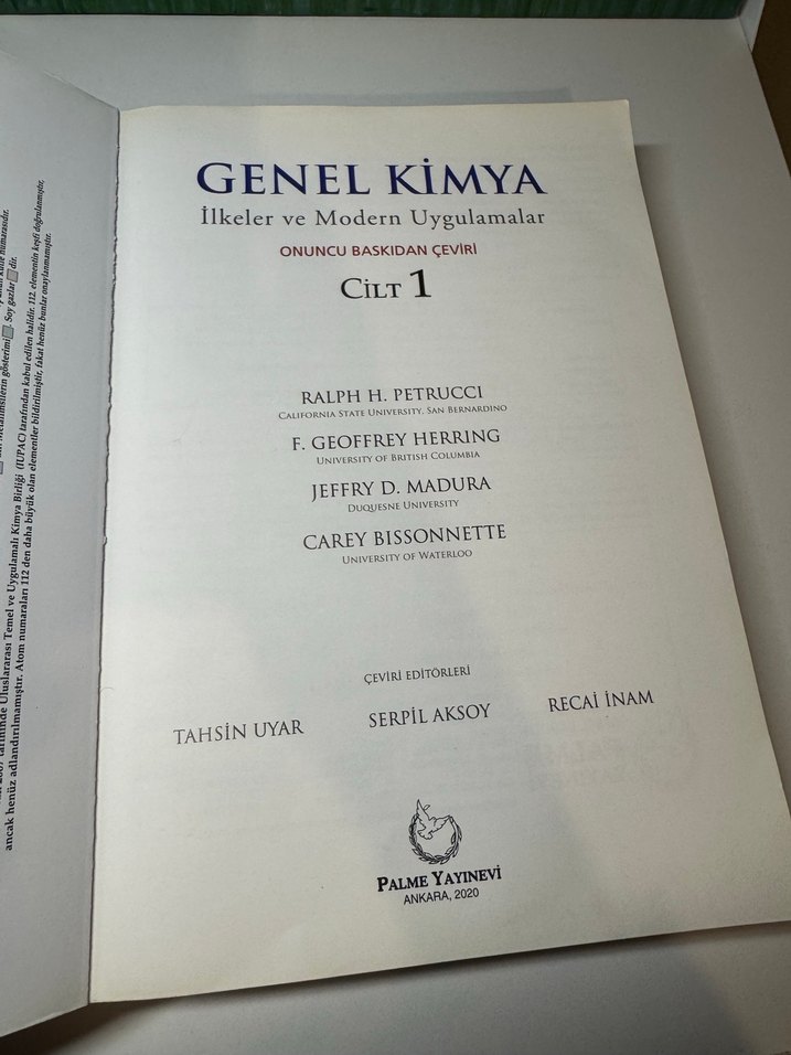 Palme Yayınevi Genel Kimya Cilt 1 - Görsel 2