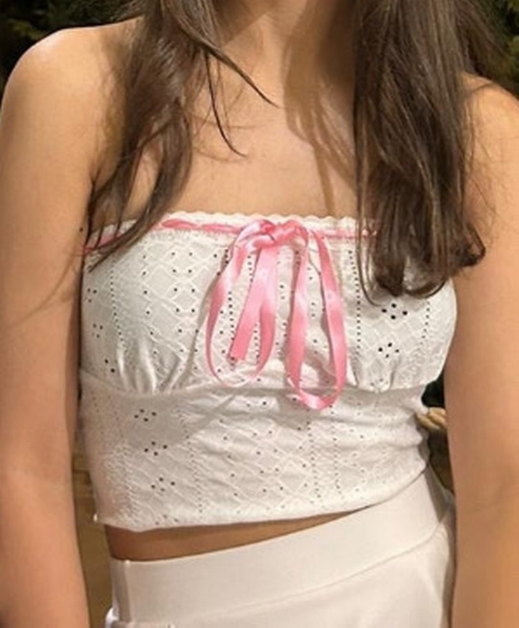 Nakışlı Beyaz Bluz Shein - Görsel 2