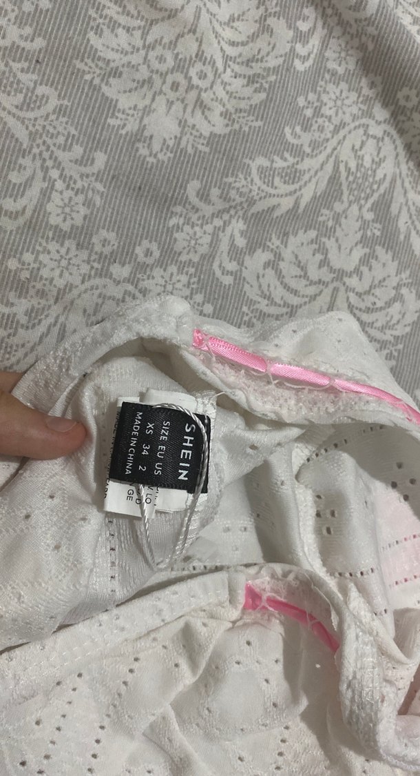 Nakışlı Beyaz Bluz Shein - Görsel 4