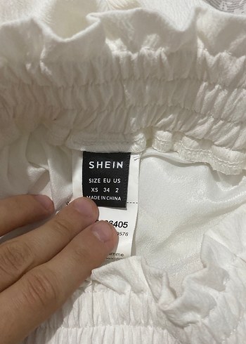 xs Beden Beyaz Fırfırlı Keten Mini Etek Shein