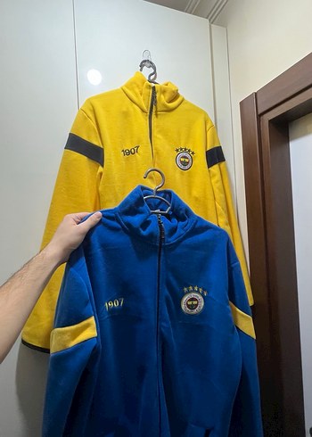 Sarı Fermuarlı Erkek Sweatshirt 1907 Baskılı Polar - Görsel 4