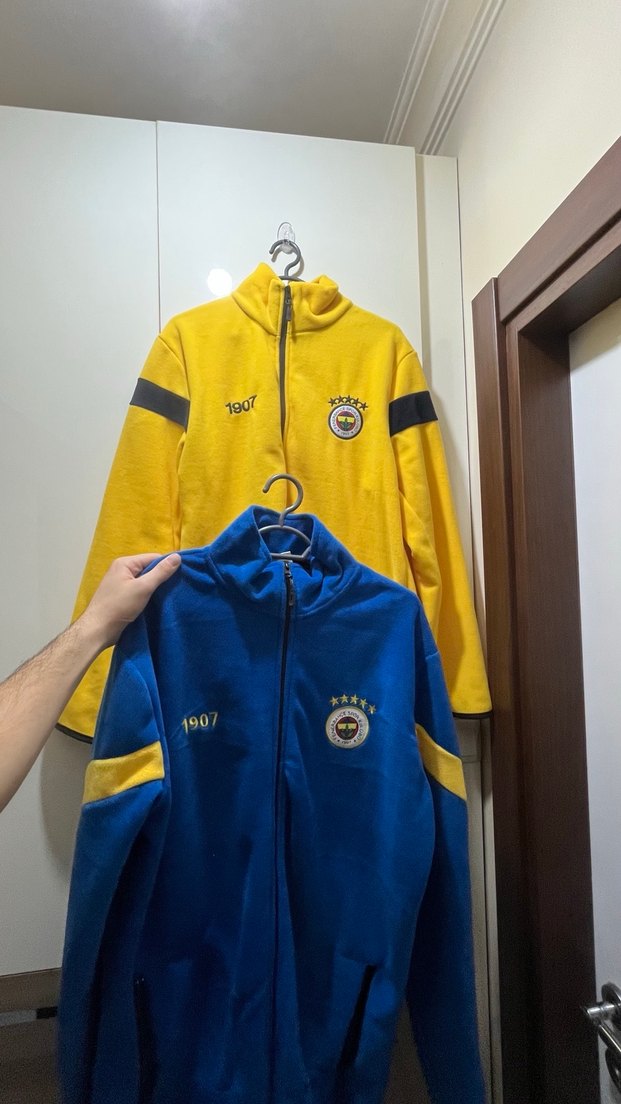 Sarı Fermuarlı Erkek Sweatshirt 1907 Baskılı Polar - Görsel 2