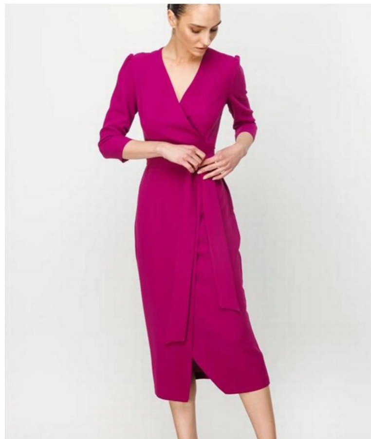 Pembe Uzun Kalem Elbise - Görsel 2