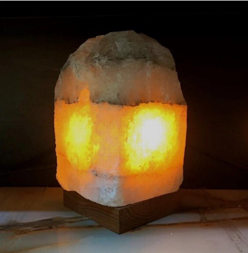 Bej doğal taş Tuz Lambası - Görsel 2